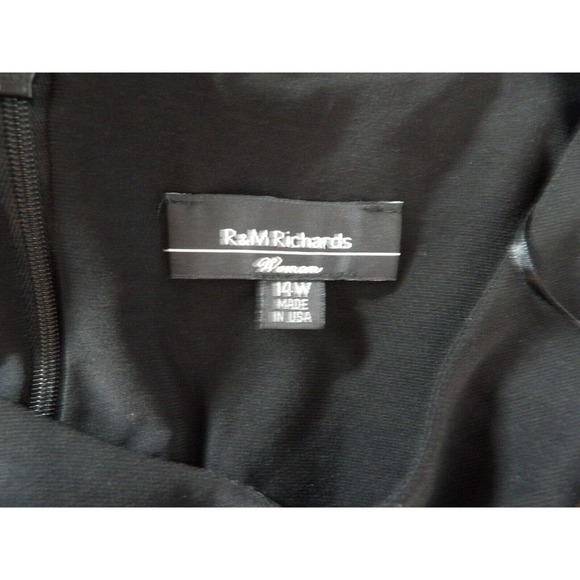 R& M Richards Dress 14W Black Maxi Sleeveless Geometric Beachy Boho Summer Vacay - Picture 5 of 13